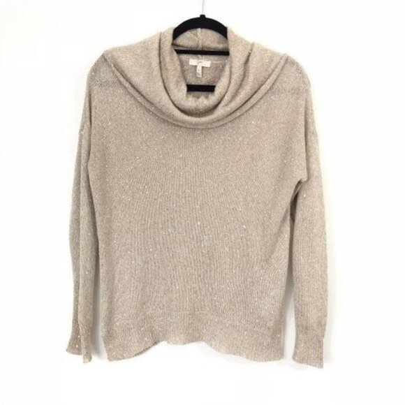 Joie Size XS Mildred Cowl Neck Sequin Lurex Pullover Sweater Alpaca Wool - Picture 1 of 8